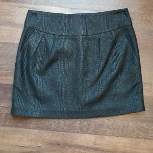 BCBGMaxAzria Black Textured Mini Skirt